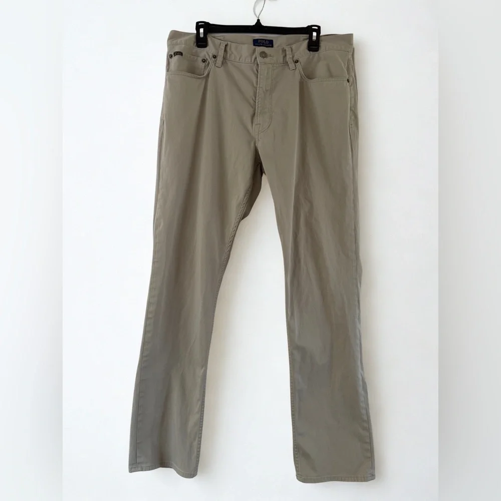 Polo Ralph Lauren Slim Straight Khaki Pants 36x34‎ Beige Chino Classic Preppy